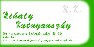 mihaly kutnyanszky business card