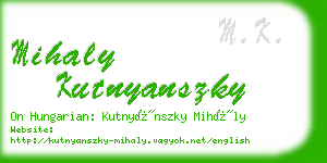 mihaly kutnyanszky business card